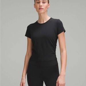lululemon athletica Black Short ribbed all it takes Sleeve Tee top 8